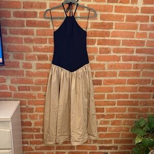 Maeve Black and Tan Halter Dress